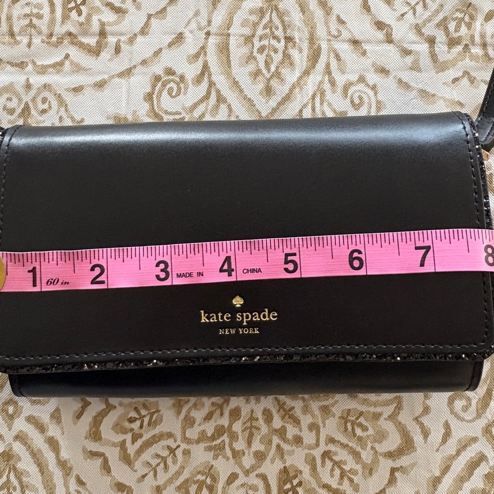 Kate Spade Black Crossbody Bag with glitter edging - Picture 12 of 14